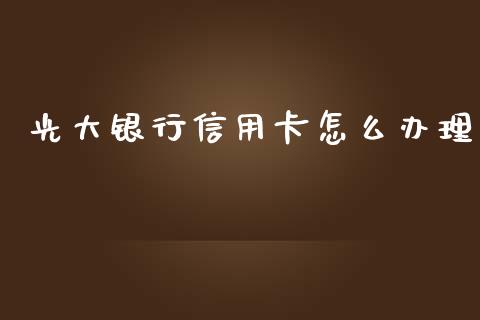 光大银行信用卡怎么办理_https://wap.ycdhulan.com_国际财经_第1张