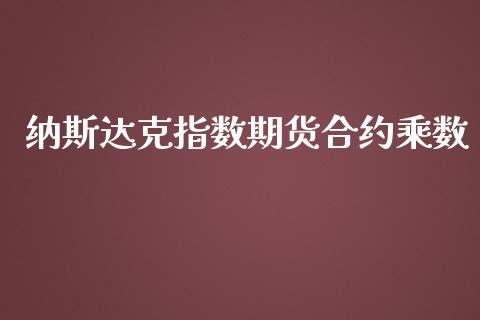 纳斯达克指数期货合约乘数_https://wap.ycdhulan.com_财经新闻_第1张