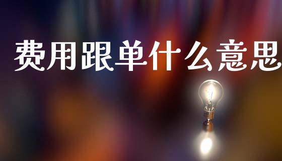 费用跟单什么意思_https://wap.ycdhulan.com_财务投资_第1张
