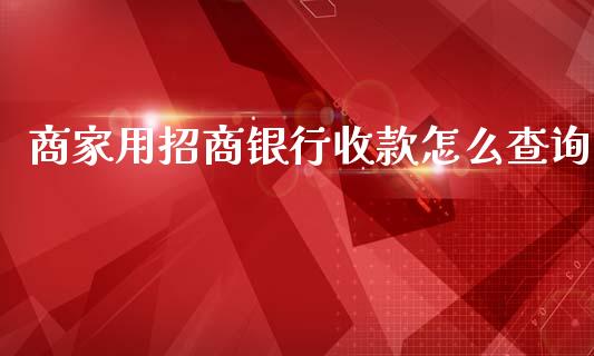 商家用招商银行收款怎么查询_https://wap.ycdhulan.com_货币市场_第1张