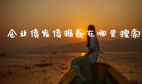 企业债发债报表在哪里搜索_https://wap.ycdhulan.com_金融咨询_第1张