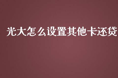 光大怎么设置其他卡还贷_https://wap.ycdhulan.com_财务投资_第1张