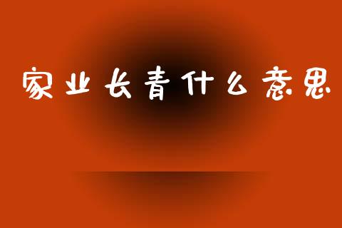 家业长青什么意思_https://wap.ycdhulan.com_财务投资_第1张