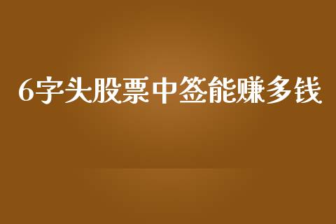 6字头股票中签能赚多钱_https://wap.ycdhulan.com_财经新闻_第1张