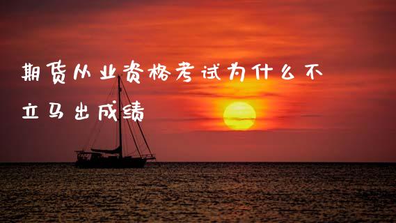 期货从业资格考试为什么不立马出成绩_https://wap.ycdhulan.com_财务投资_第1张