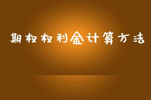 期权权利金计算方法_https://wap.ycdhulan.com_财务投资_第1张
