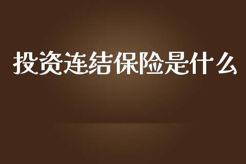 投资连结保险是什么_https://wap.ycdhulan.com_投资基金_第1张