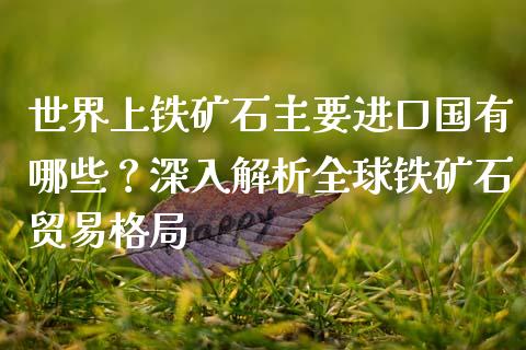 世界上铁矿石主要进口国有哪些？深入解析全球铁矿石贸易格局_https://wap.ycdhulan.com_国际财经_第1张