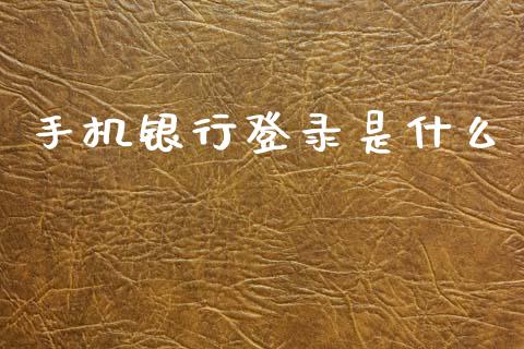 手机银行登录是什么_https://wap.ycdhulan.com_金融咨询_第1张