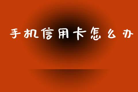 手机信用卡怎么办_https://wap.ycdhulan.com_货币市场_第1张