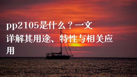 pp2105是什么？一文详解其用途、特性与相关应用_https://wap.ycdhulan.com_金融咨询_第1张