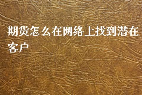 期货怎么在网络上找到潜在客户_https://wap.ycdhulan.com_投资基金_第1张