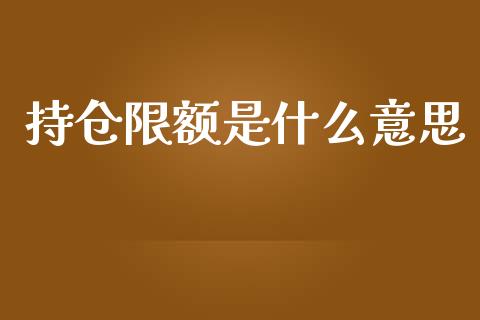 持仓限额是什么意思_https://wap.ycdhulan.com_投资基金_第1张