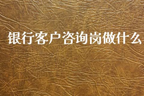 银行客户咨询岗做什么_https://wap.ycdhulan.com_投资基金_第1张
