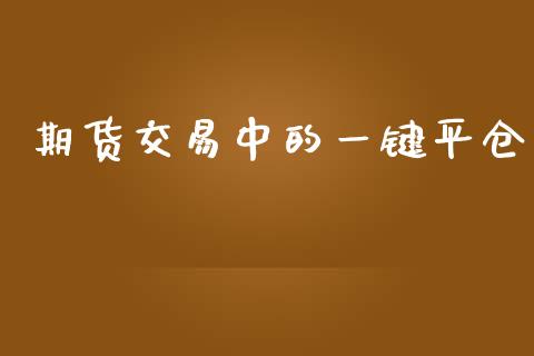期货交易中的一键平仓_https://wap.ycdhulan.com_财务投资_第1张