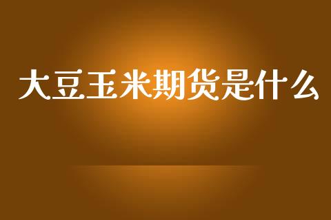 大豆玉米期货是什么_https://wap.ycdhulan.com_国际财经_第1张