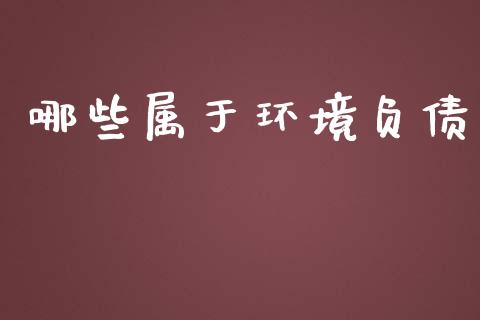 哪些属于环境负债_https://wap.ycdhulan.com_货币市场_第1张