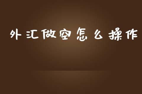 外汇做空怎么操作_https://wap.ycdhulan.com_财经新闻_第1张