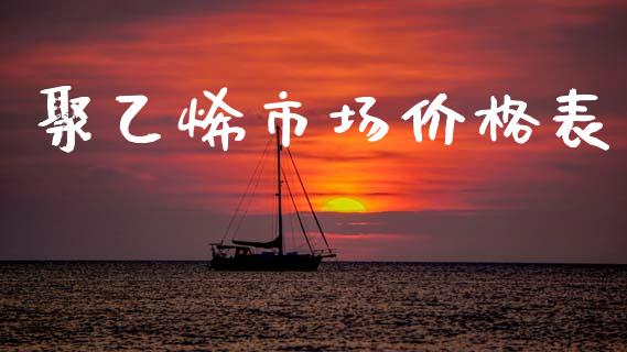 聚乙烯市场价格表_https://wap.ycdhulan.com_投资基金_第1张