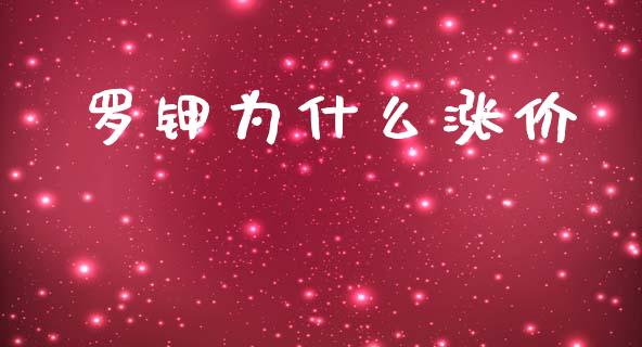 罗钾为什么涨价_https://wap.ycdhulan.com_财务投资_第1张