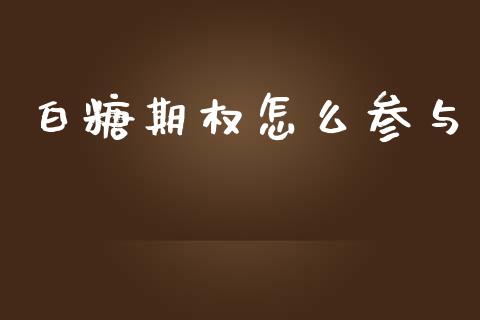 白糖期权怎么参与_https://wap.ycdhulan.com_金融咨询_第1张