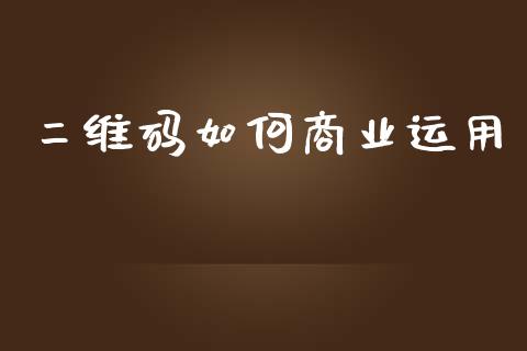 二维码如何商业运用_https://wap.ycdhulan.com_金融咨询_第1张