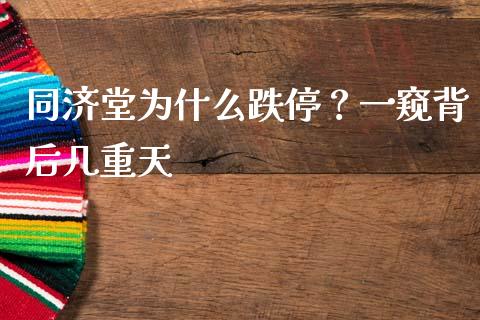同济堂为什么跌停？一窥背后几重天_https://wap.ycdhulan.com_投资基金_第1张