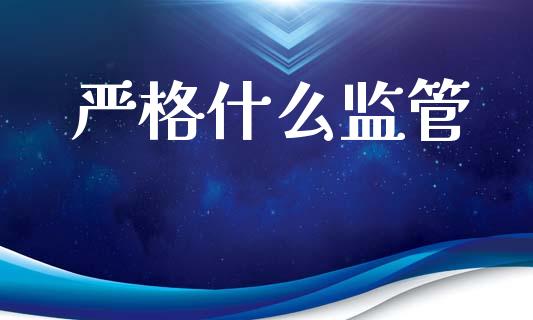 严格什么监管_https://wap.ycdhulan.com_货币市场_第1张