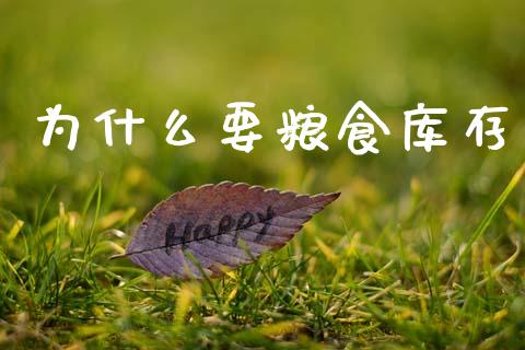 为什么要粮食库存_https://wap.ycdhulan.com_财经新闻_第1张