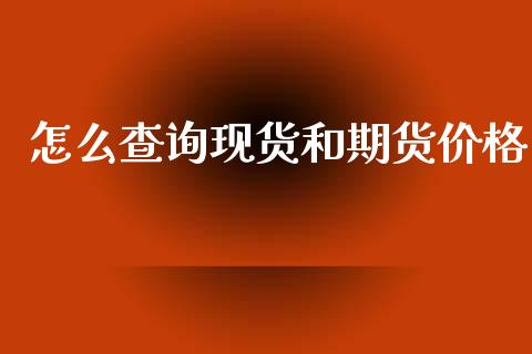 怎么查询现货和期货价格_https://wap.ycdhulan.com_金融咨询_第1张