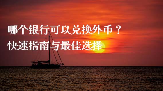 哪个银行可以兑换外币？ 快速指南与最佳选择_https://wap.ycdhulan.com_国际财经_第1张