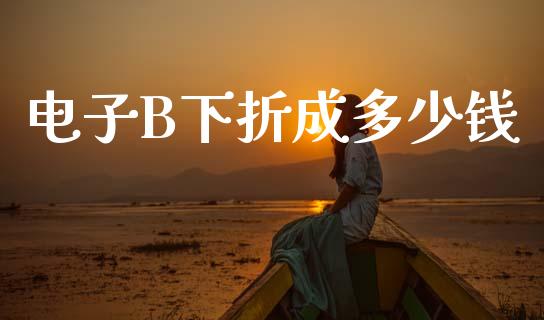 电子B下折成多少钱_https://wap.ycdhulan.com_财务投资_第1张