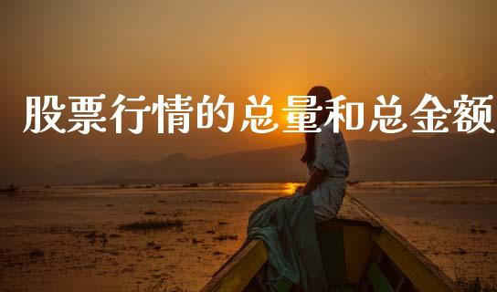 股票行情的总量和总金额_https://wap.ycdhulan.com_财务投资_第1张