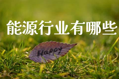 能源行业有哪些_https://wap.ycdhulan.com_财经新闻_第1张