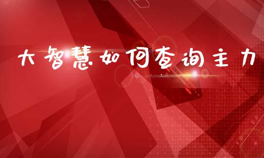 大智慧如何查询主力_https://wap.ycdhulan.com_投资基金_第1张