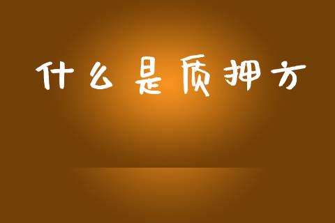 什么是质押方_https://wap.ycdhulan.com_货币市场_第1张