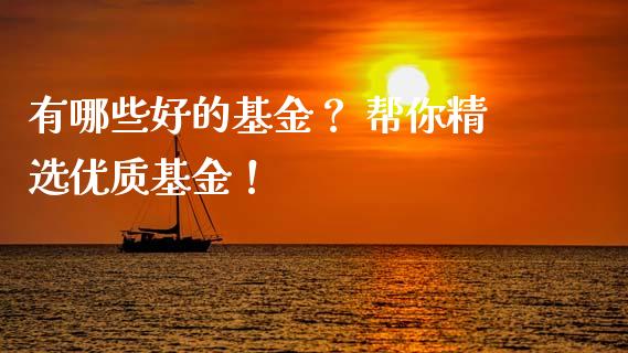 有哪些好的基金？ 帮你精选优质基金！_https://wap.ycdhulan.com_投资基金_第1张