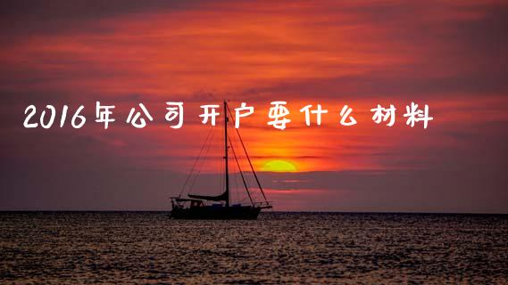 2016年公司开户要什么材料_https://wap.ycdhulan.com_货币市场_第1张