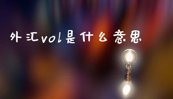 外汇vol是什么意思_https://wap.ycdhulan.com_货币市场_第1张