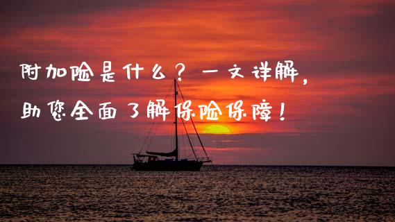 附加险是什么？一文详解，助您全面了解保险保障！_https://wap.ycdhulan.com_财务投资_第1张