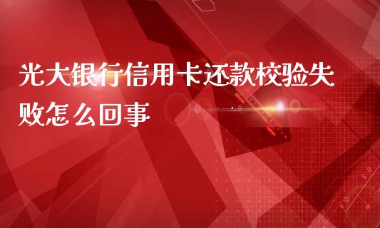 光大银行信用卡还款校验失败怎么回事_https://wap.ycdhulan.com_国际财经_第1张
