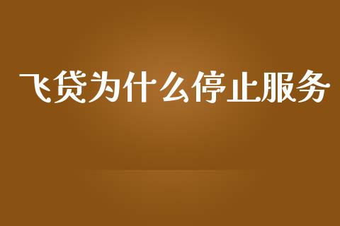 飞贷为什么停止服务_https://wap.ycdhulan.com_货币市场_第1张