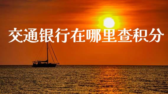 交通银行在哪里查积分_https://wap.ycdhulan.com_投资基金_第1张