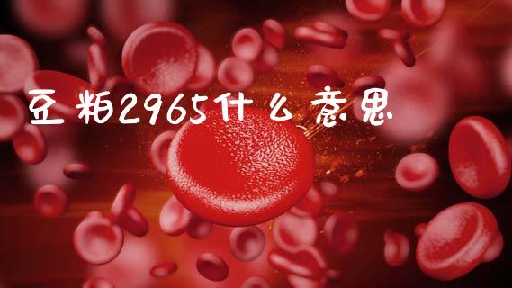 豆粕2965什么意思_https://wap.ycdhulan.com_金融咨询_第1张