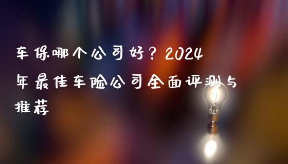 车保哪个公司好？2024年最佳车险公司全面评测与推荐_https://wap.ycdhulan.com_财务投资_第1张