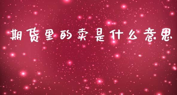 期货里的卖是什么意思_https://wap.ycdhulan.com_金融咨询_第1张