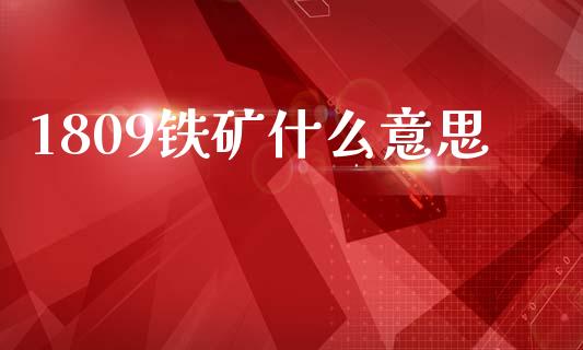 1809铁矿什么意思_https://wap.ycdhulan.com_财务投资_第1张