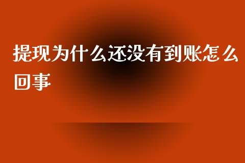 提现为什么还没有到账怎么回事_https://wap.ycdhulan.com_财经新闻_第1张