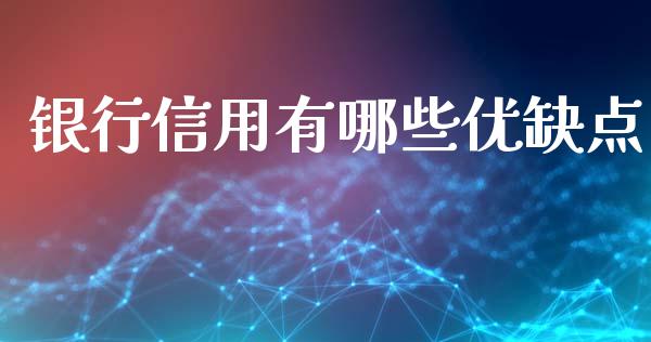 银行信用有哪些优缺点_https://wap.ycdhulan.com_投资基金_第1张