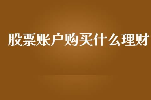 股票账户购买什么理财_https://wap.ycdhulan.com_货币市场_第1张